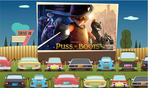  Puss in Boots at the drive in